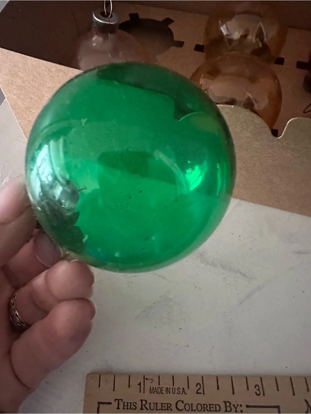 6 VINTAGE UNSILVERED CHRISTMAS ORNAMENTS